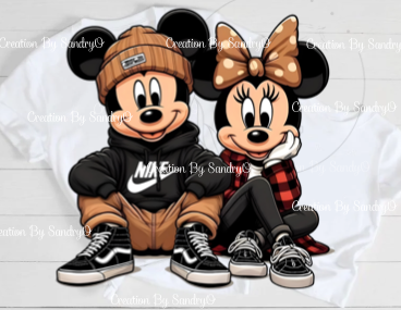 P4 Minnie and Mickey (brown) PNG