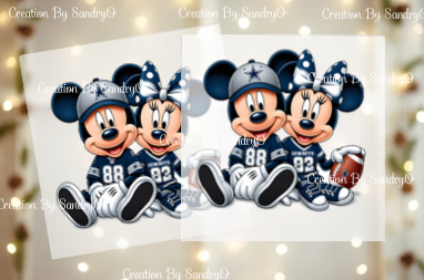 D113 Micky Mouse and Minnie Mouse | Cowboys | DTF Transfers | DTF