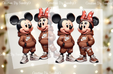 D123 Micky Mouse and Minnie Mouse Design | DTF Transfers | DTF