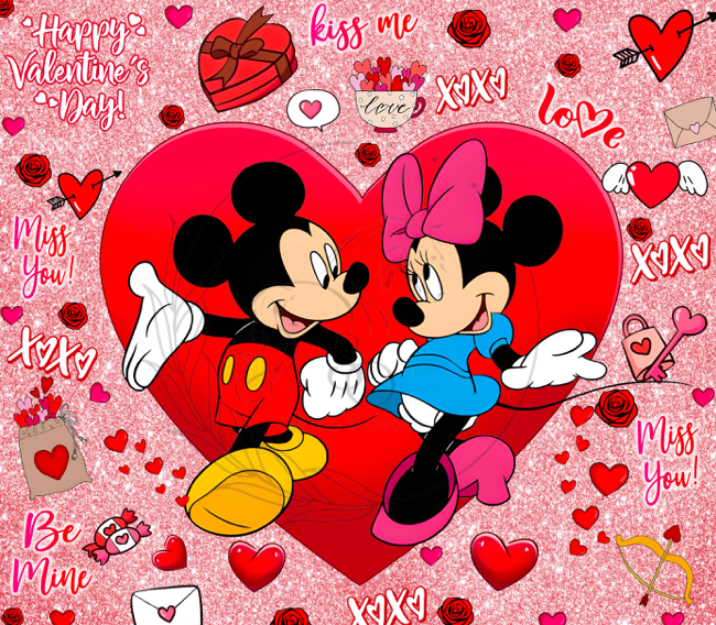 T879 Transfers De Sublimacion San Valentin | Mickey - Minnie Mouse