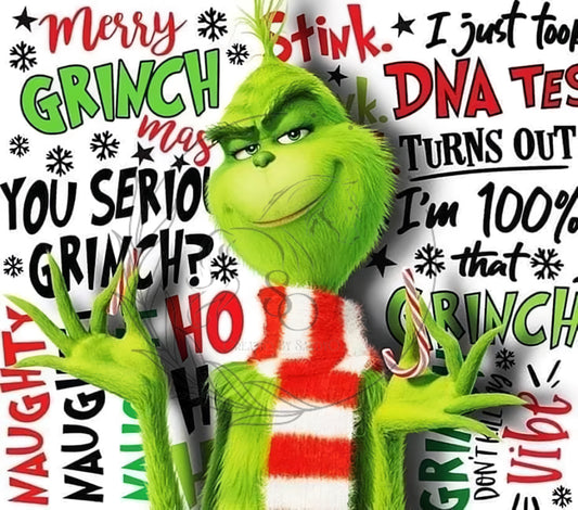 T453 Transfer of Sublimation Grinch Wrap sheet