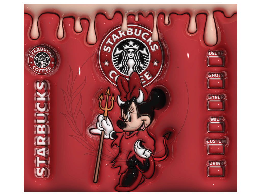 T141 Sublimation Transfer Minnie Halloween Red