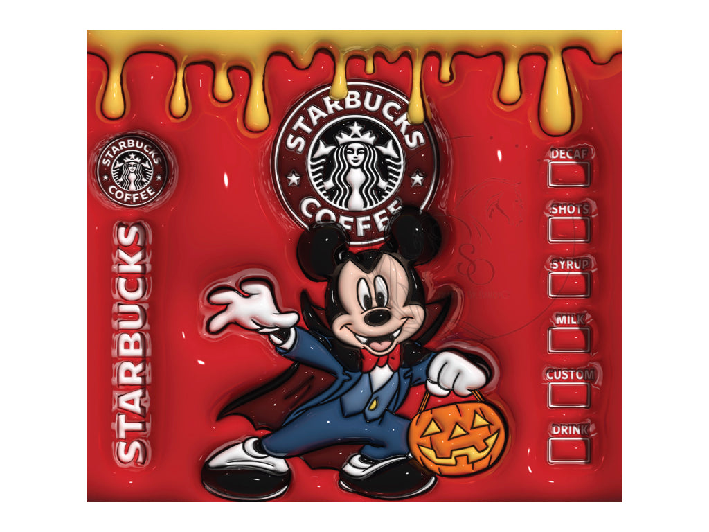 T140 Transfer De Sublimacion Micky Mouse Halloween Rojo