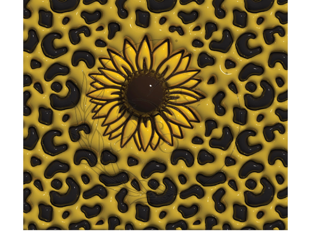 T212 Leopard Sunflower Sublimation Transfer