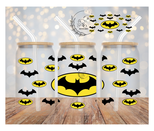 P1 Batman 16oz Libbey Glass Can Wrap