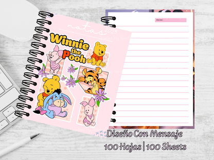 C3 | CUADERNO Y LIBRETA | Winnie the pooh | Rosa o Lila