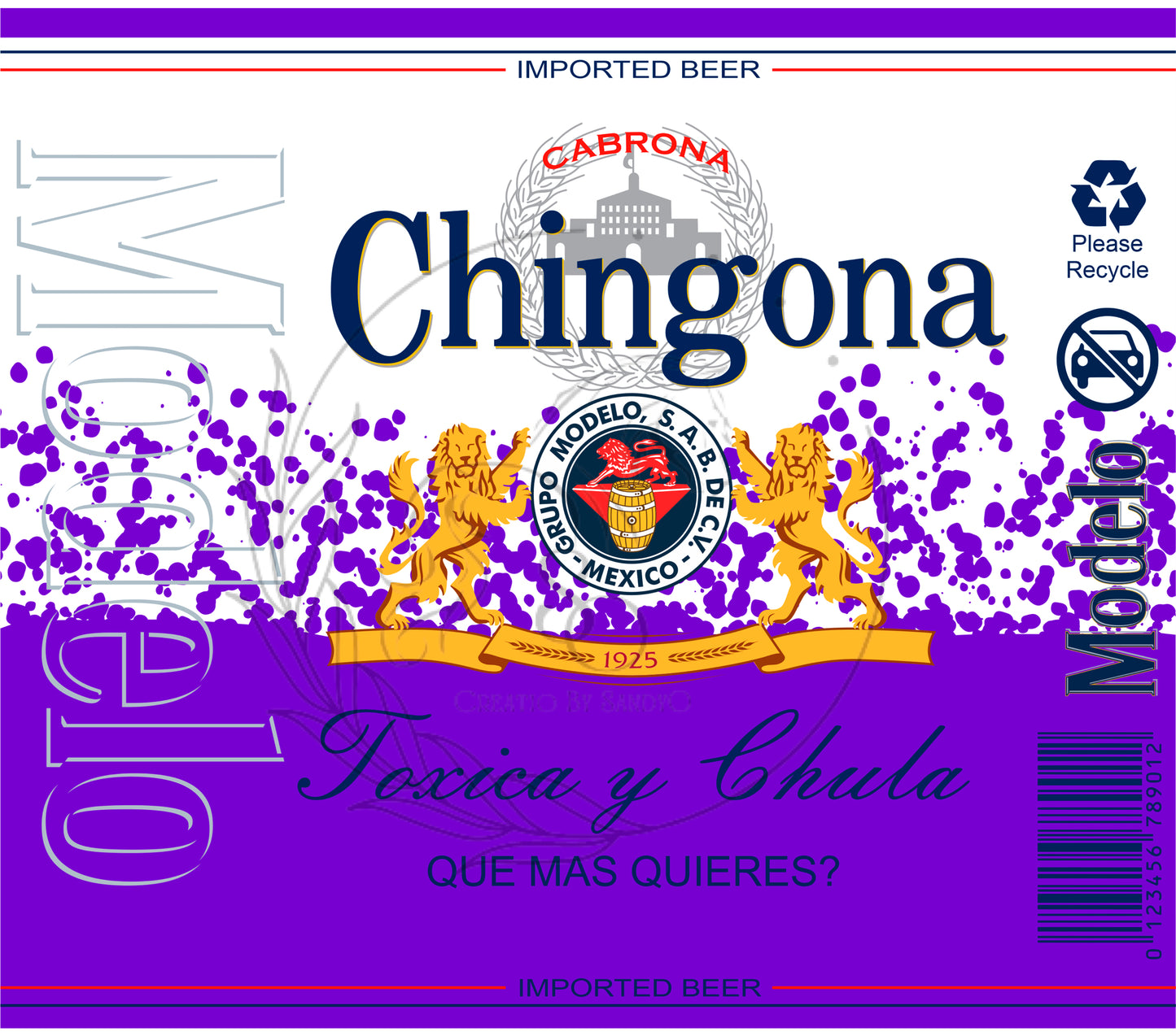 T398 Transfer De Sublimacion Chingona Morado