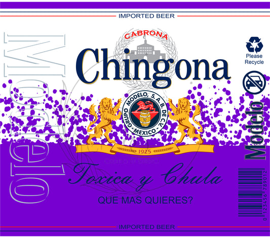 T398 Chingona Purple Sublimation Transfer