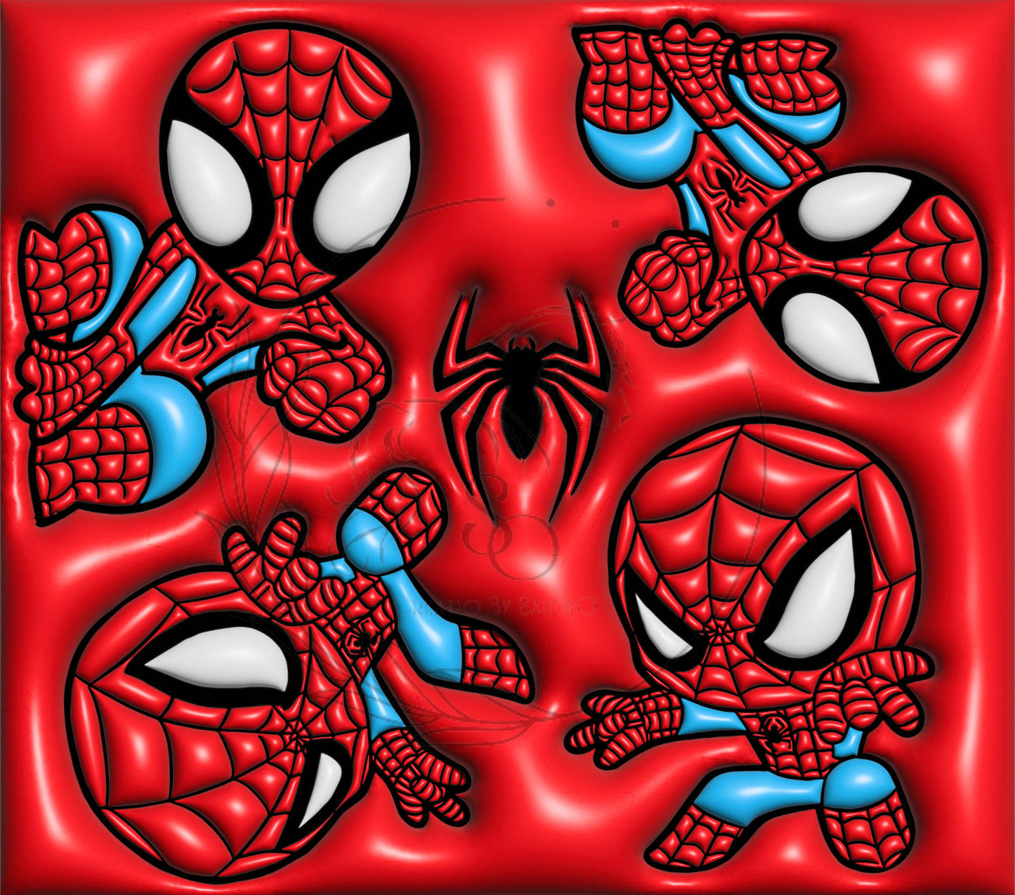 T392 Spiderman Puff Sublimation Transfer