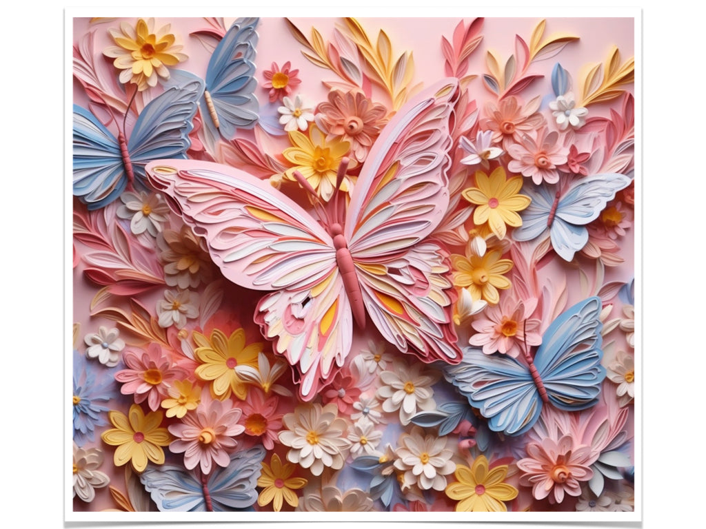 T74 Pink Butterfly 3D Sublimation Transfer