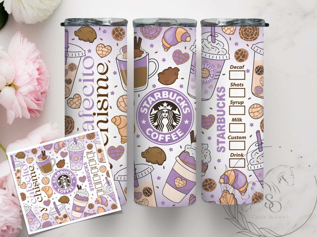 T08 Transfers Para Sublimar Starbucks Morado