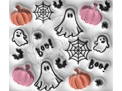 T199 Halloween Boo Sublimation Transfer