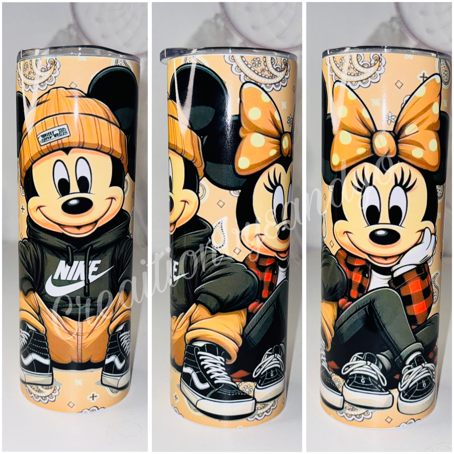 V193  | Mickey Mouse Pañuelo Café | Personalizado | Vaso de 20oz