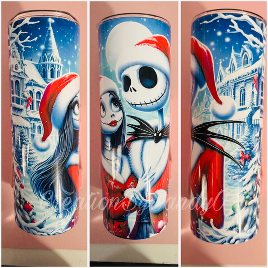 V237 | Tumbler Cup |  Jack and Sally Christmas