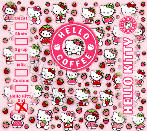 T512 Transfer Para Sublimacion | Hello Kitty Fresas