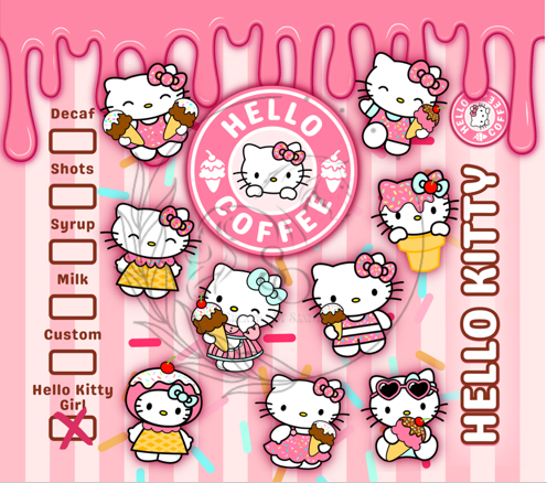 T511 Transfer Para Sublimacion | Hello Kitty Ice Cream