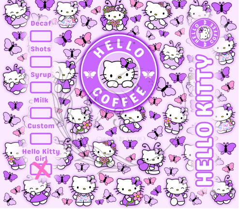 T509 Transfer Para Sublimacion | Hello Kitty Morado