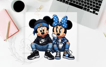 D17 DTF TRASFERS | Mickey and Minnie Nike Azul