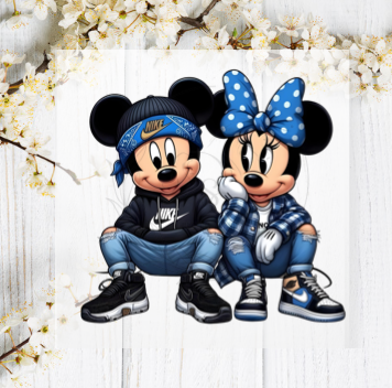 D17 DTF TRASFERS | Mickey and Minnie Nike Azul