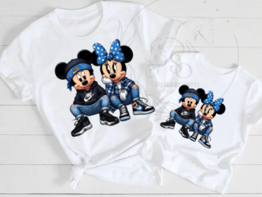 D17 DTF TRASFERS | Mickey and Minnie Nike Azul