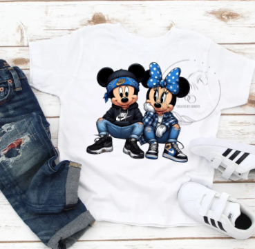 D17 DTF TRASFERS | Mickey and Minnie Nike Azul