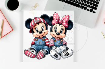 D69 DTF TRASFERS | DTF| Bebe Mickey Mouse and Minnie Mouse