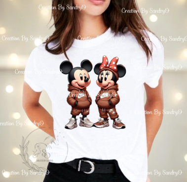 D123 Diseño de Micky Mouse and Minnie Mouse | DTF Transfers | DTF