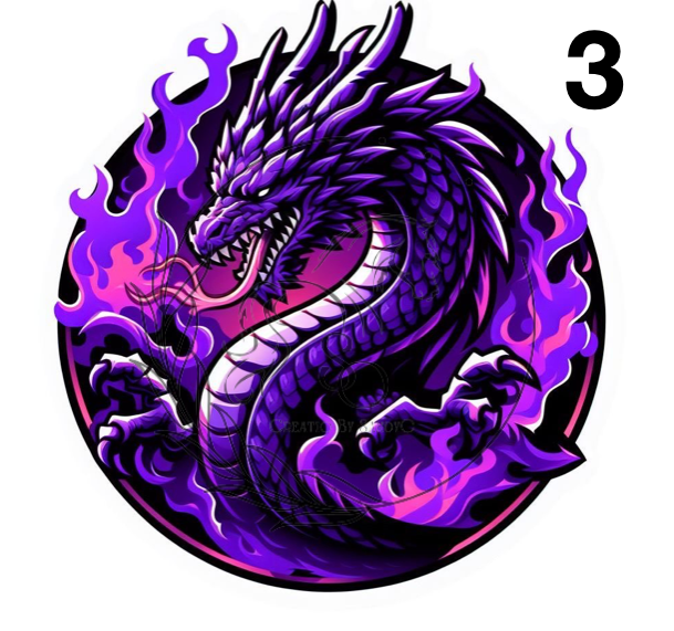 T855 | Transfers Para Sublimacion | Dragon Morado