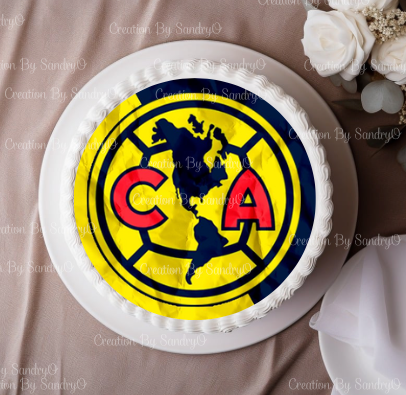 S26 | Decoración Comestible para tortas | Fiesta | America Futbol