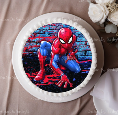 S25 | Decoración Comestible para tortas | Fiesta | Spider Man