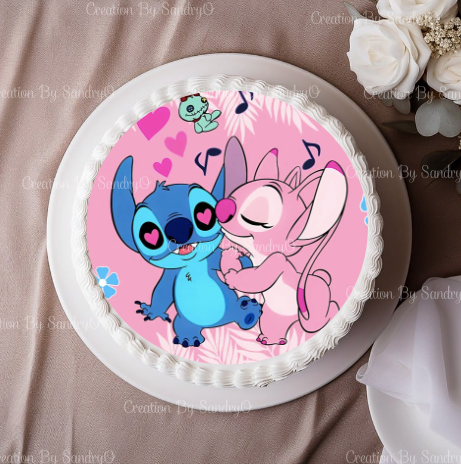 S29 | Decoación Comestible para tortas | Fiesta | Stitch 2