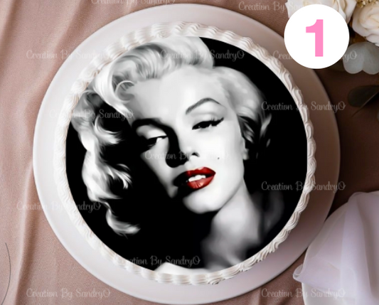 S6 | Decoración Comestible para tortas | Marilyn Monroe Cake