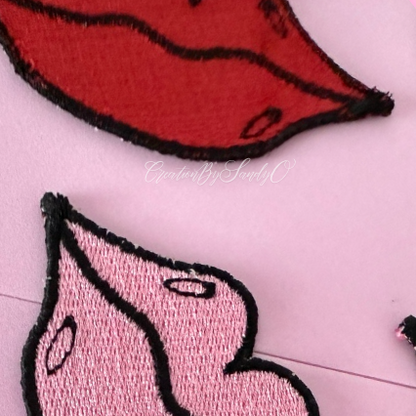 Pink & Red Kiss Patches | X8 | Patch