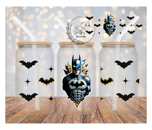 P7 Batman 16oz Libbey Glass Can Wrap