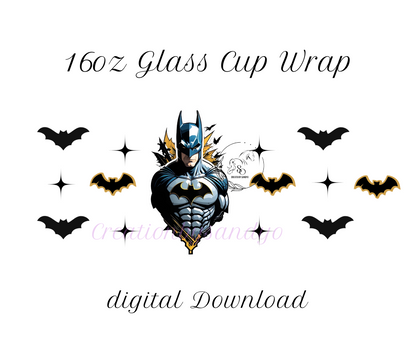 P7 Batman 16oz Libbey Glass Can Wrap