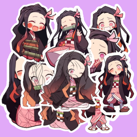 S3 Nezuko Stickers, Set of 10